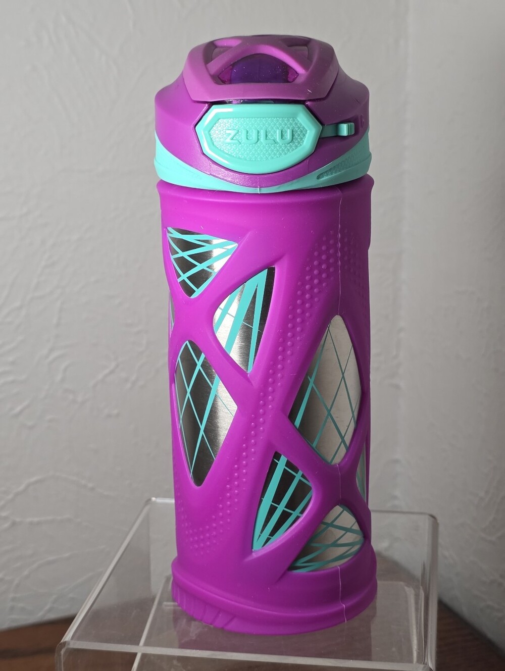 ZULU 12 Oz Insulated STAINLESS STEEL Water Bottle BPA Free Leak-Proof Pink Teal